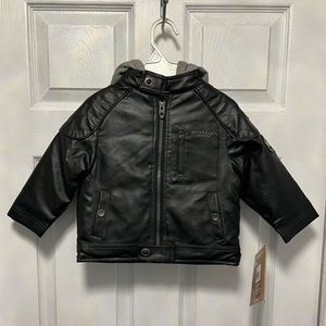 Brand New Boys Hawke & Co Outfitter Faux Leather Jacket